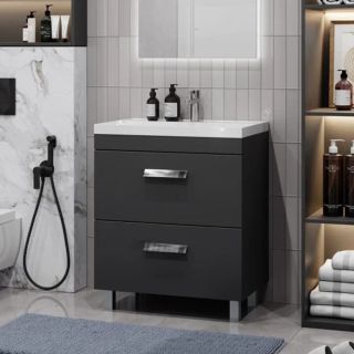 Тумба под раковину напольная Velvex Orlando tn.ORL.CLA.70.2Y графит, 70 см